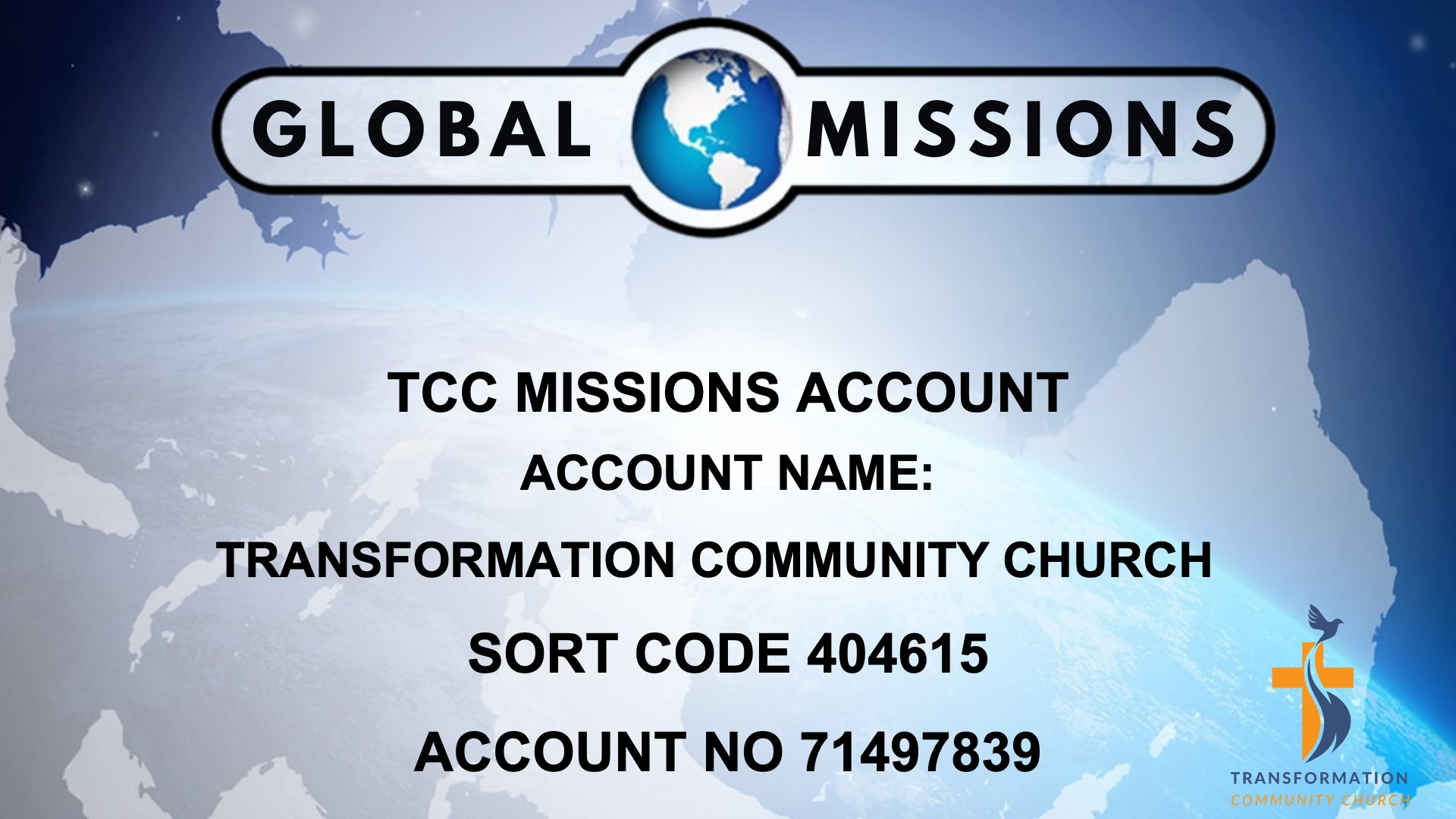 Missions Account Details for T